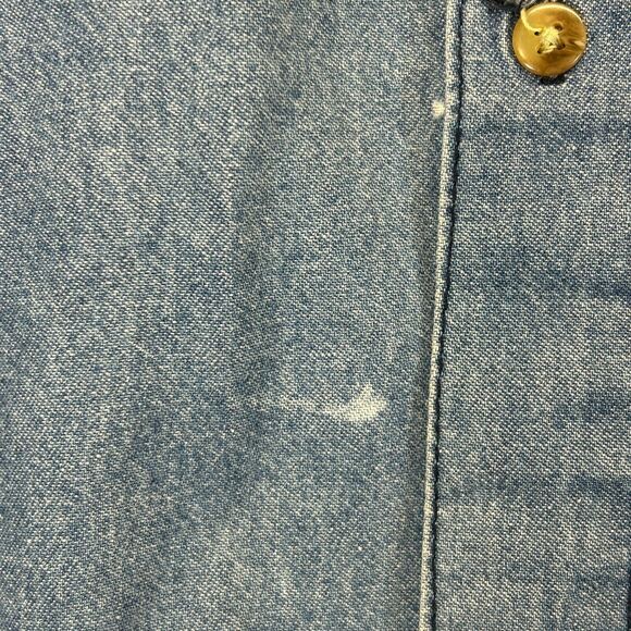 UNC Tar Heels Denim Shirt Men's XL Blue Long Sleeve Button Down Joe College - Picture 7 of 13